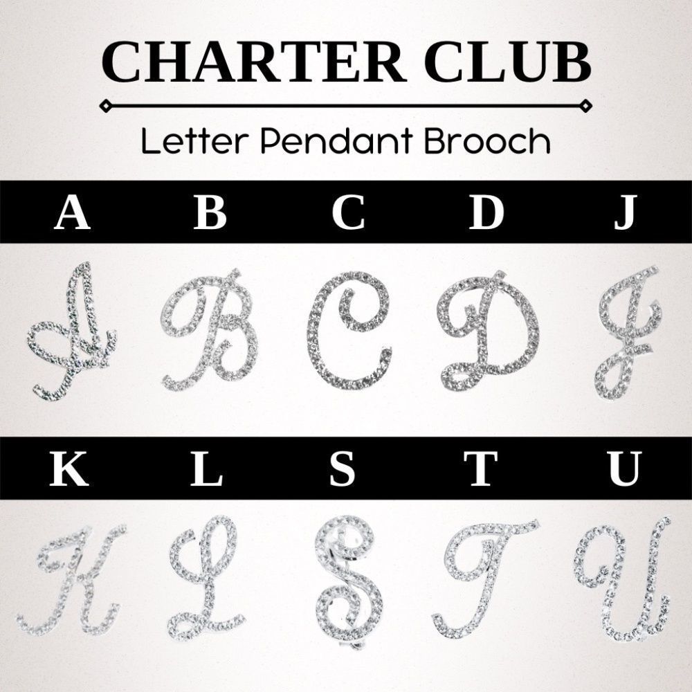 Charter Club Letter Pendant Brooch
